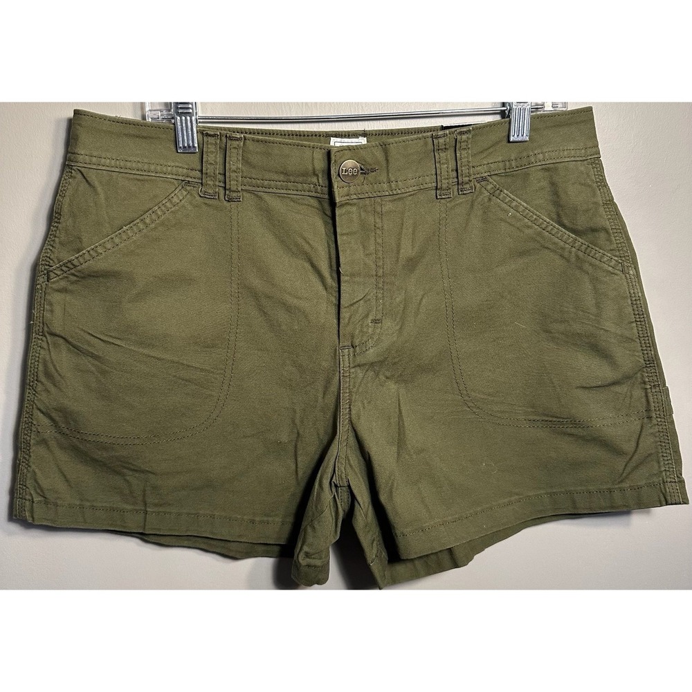 NWT Women's Lee 4" A-Line Shorts Size 14 Medium Olive Night